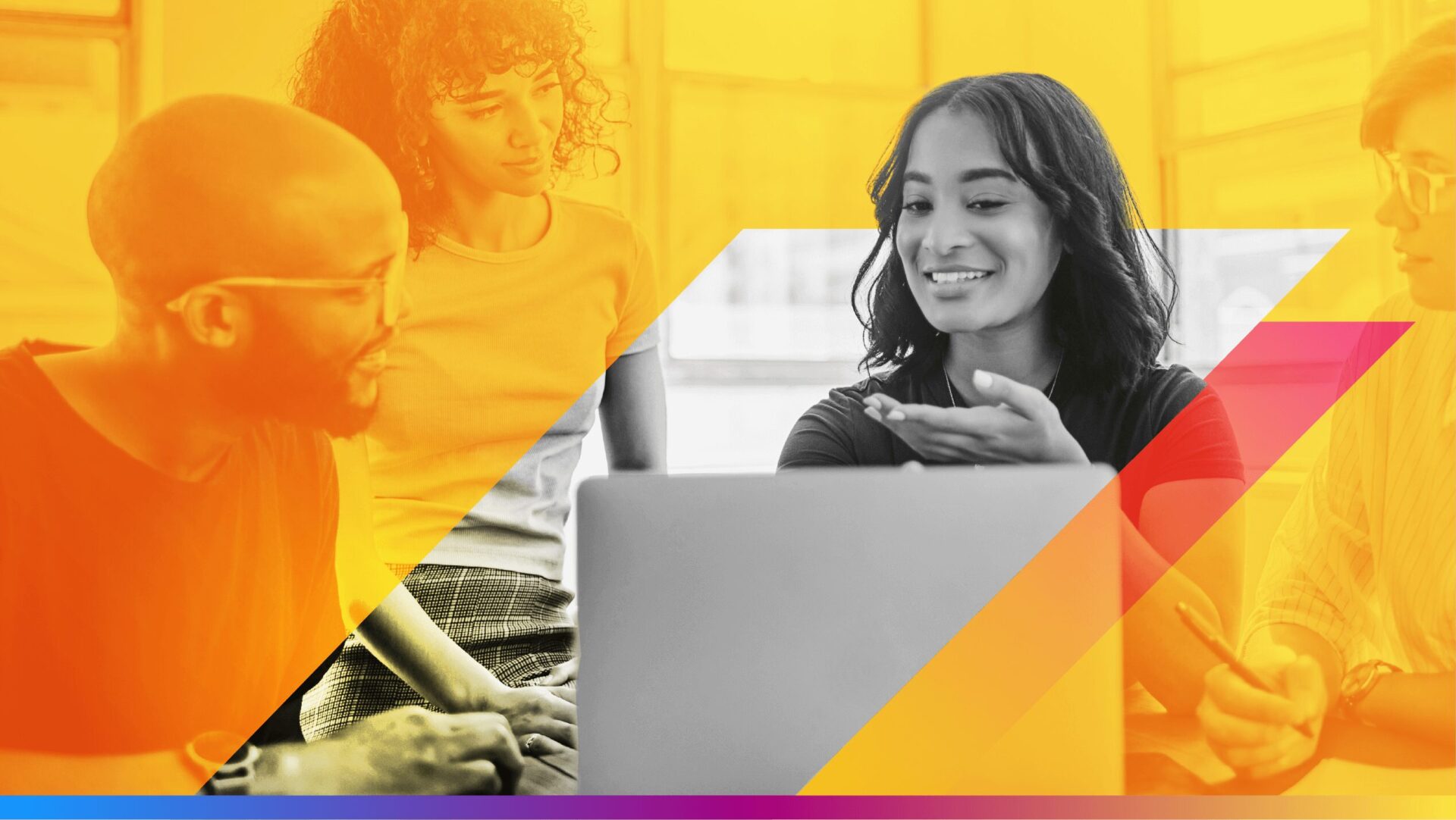 people at office with a laptop- featured image for AI agents in email marketing article