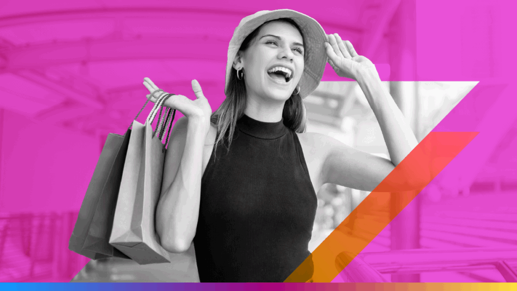 Image of person with shopping bags to promote the 10 CDP use cases article