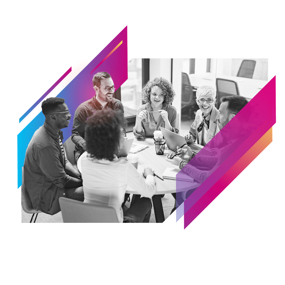 Team of workers in a meeting