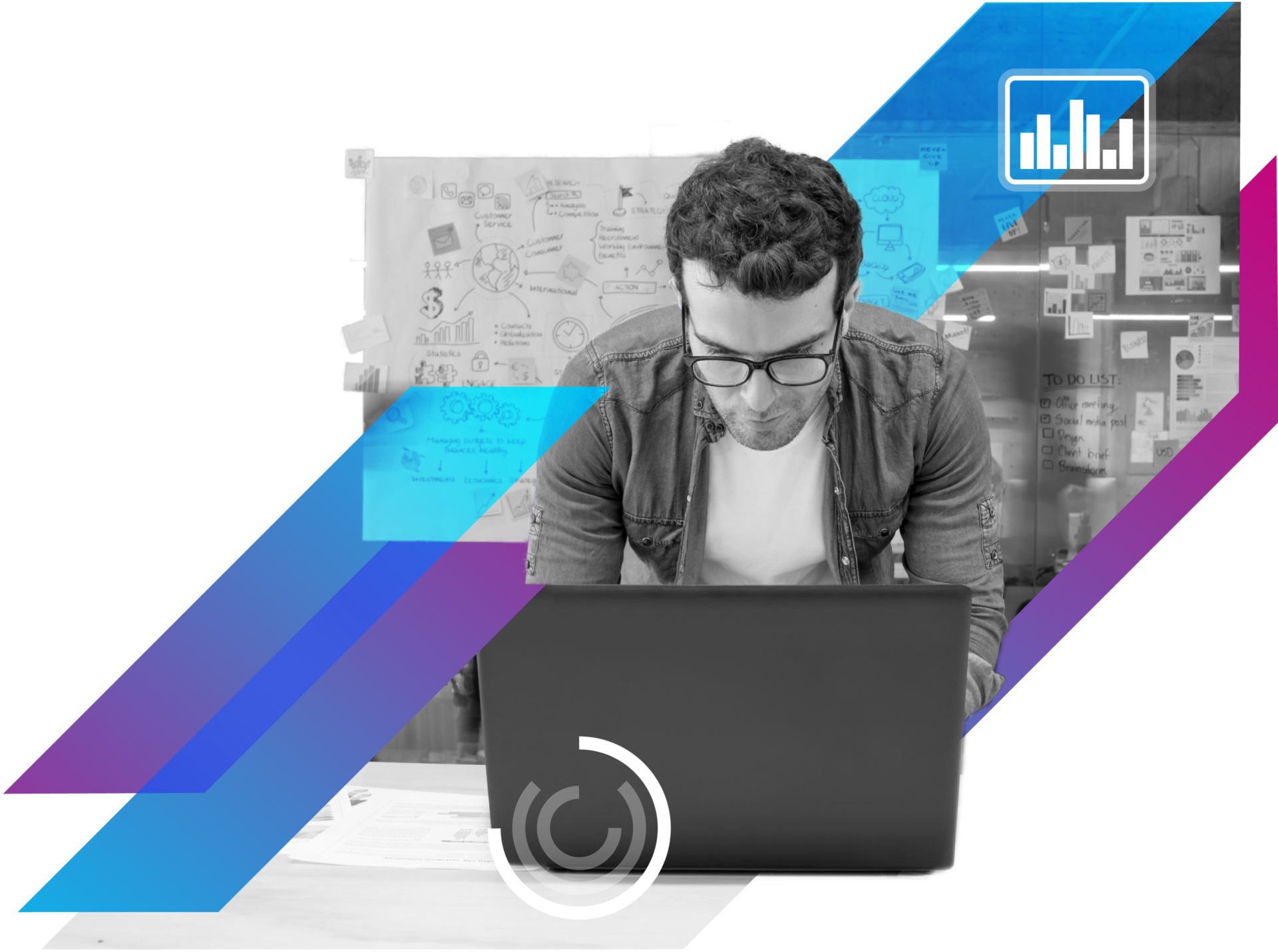 Zeta for Media Agencies analyst on a laptop